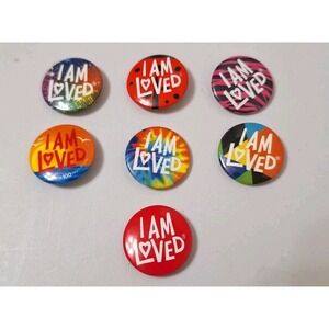 Lot of 7 I Am Loved Helzberg Diamonds Small 1" Button Pinback  Badge Collectible